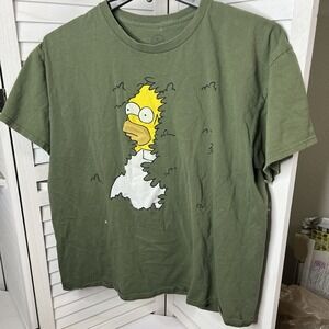 RARE The Simpsons Homer Bush All Over T shirt Official Sz XL Graphic Merch *READ